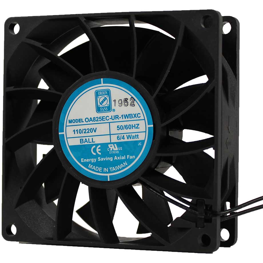 ORION FANS-OA825EC-UR-1WBXC Blowers and Fans AC Fan Axial Ball Bearing 110V/220V 85V to 265V 40.2CFM 38dB 80 X 80 X 25.2mm