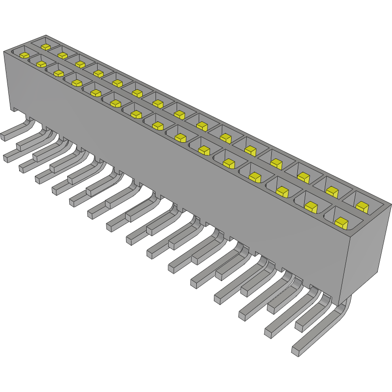 Samtec-IPT1-115-01-S-D-RA 连接器插头及 PCB 插座 Conn Wire to Board HDR 30 POS 2.54mm Solder RA Side Entry Thru-Hole Mini Mate® Tube