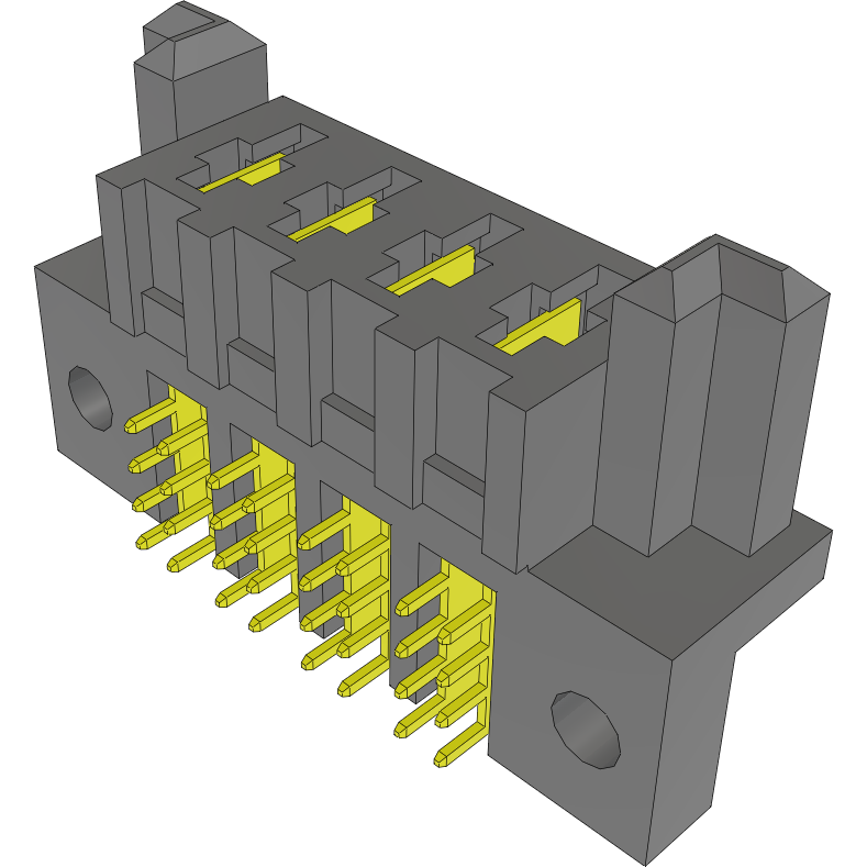 Samtec-PES-04-01-T-RA-SD Connector Headers and PCB Receptacles Conn Socket Strip SKT 4Power POS 2.54mm/3.81mm Solder RA Side Entry Thru-Hole Tray