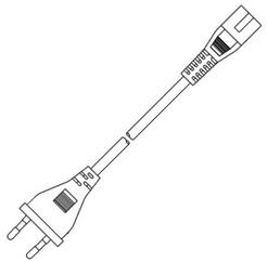 Volex-2158H 10 C3 Cable Assembly AC Power Cable Assembly 1.8m EN 50075 to C7 2 to 2 POS F-M 18AWG