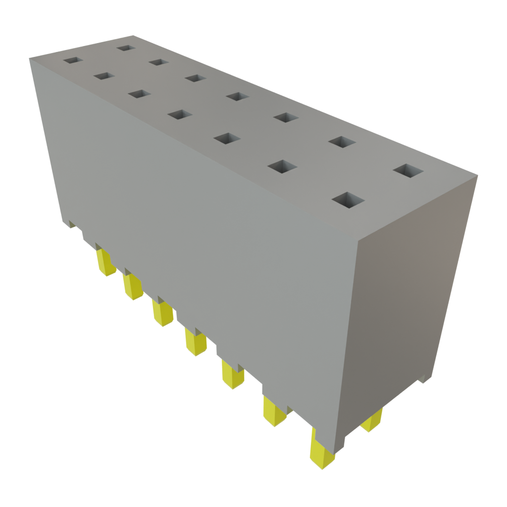 Samtec-SQT-107-01-L-D Steckverbinderleisten und Leiterplattenbuchsen Conn Socket Strip SKT 14 POS 2mm Solder ST Top Entry Thru-Hole Tube