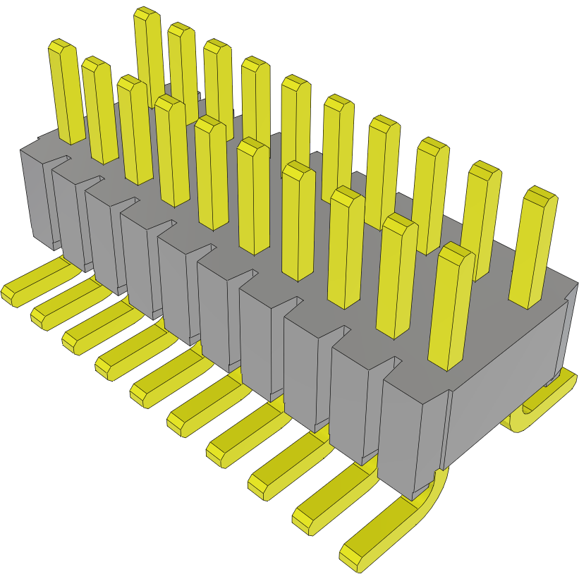 Samtec-HTMS-110-02-G-D-SM Embases de raccordement et réceptacles PCB Conn Unshrouded Header HDR 20 POS 1.27mm Solder ST Top Entry SMD Tube