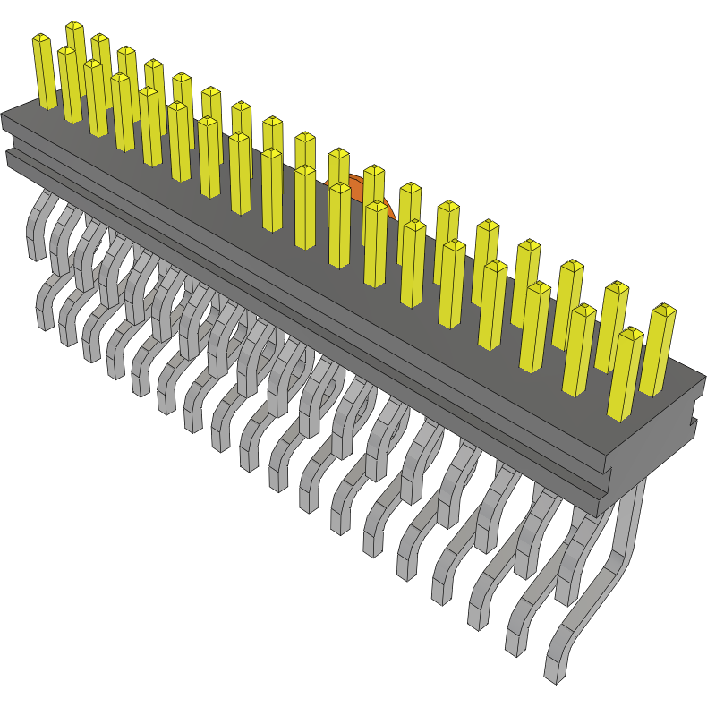 Samtec-FTMH-118-02-FM-DH-K 连接器插头及 PCB 插座 Conn Micro Terminal Strip HDR 36 POS 1mm Solder RA Side Entry SMD Tube