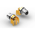 Conn M8 Circular SKT 4 POS Solder RA Thru-Hole 4 Terminal 1 Port